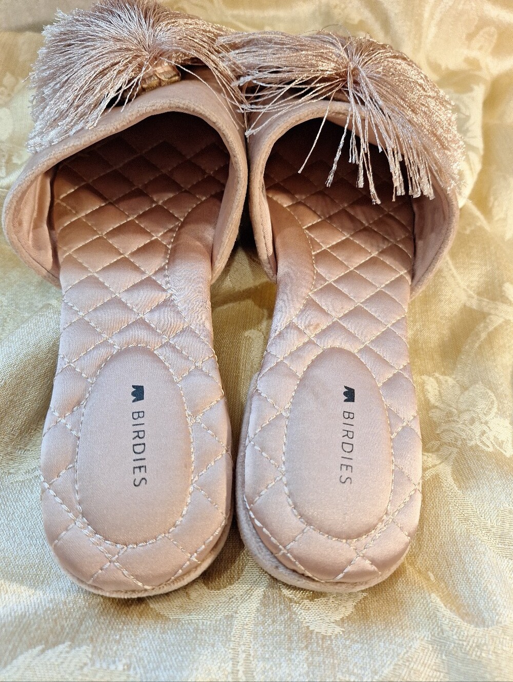 Birdies Blush Pink Pom-Pom Slide Slippers - Picture 9 of 10